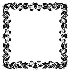 retro frame with leaf