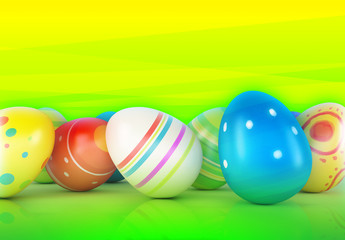 Easter eggs and chickens