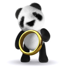 3d Panda Bear with gold ring © Steve Young