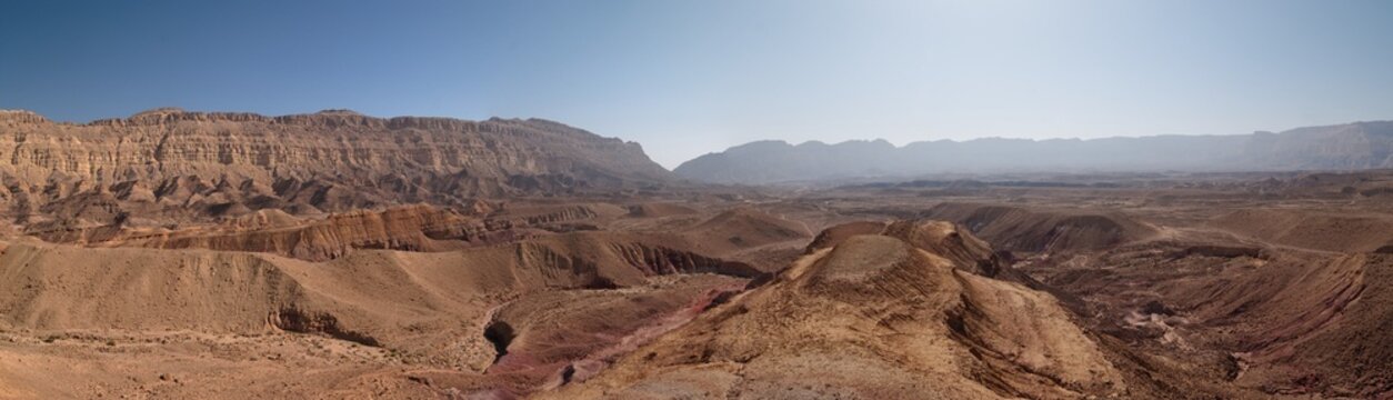 Scenic desert landscape in Makhtesh Katan in Israel