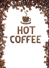 Brown roasted coffee beans