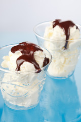 vanilla ice cream with chocolate