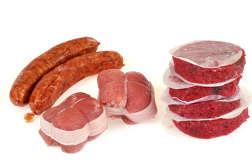 Paupiettes, saucisses et steaks hachés