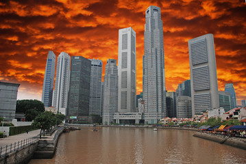 Fototapeta premium Storm approaching Singapore