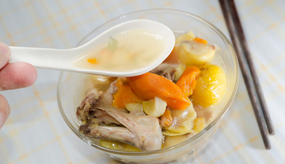 chestnut corn carrot soup