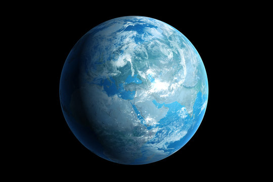 3d generated blue earth, europe
