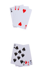 Cards isolated on white