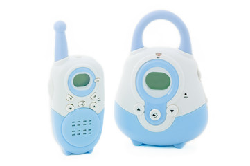Portable radio nanny system isolated on white background