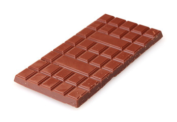 Bar of chocolate isolated on white