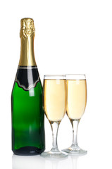Champagne  isolated on white background
