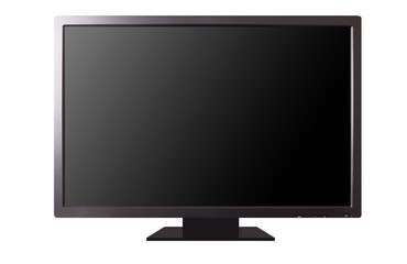 Large PC monitor isolated on white
