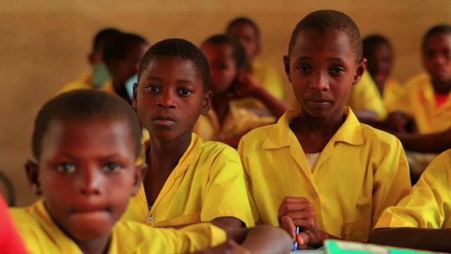 School boys in a classroom in a school in Kenya.