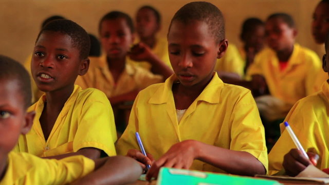 School boys in a class in Kenya.