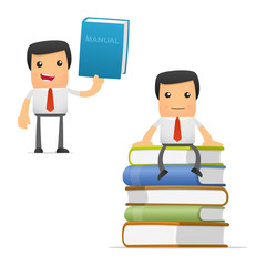 set of funny cartoon manager