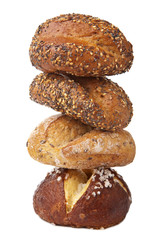 stack of healthy bread isolated