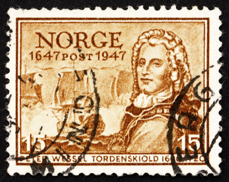 Postage stamp Norway 1947 Tordenskiold, Admiral