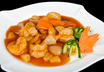 Sweet and sour shrimps