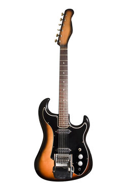 Electric guitar isolated on white with clipping path