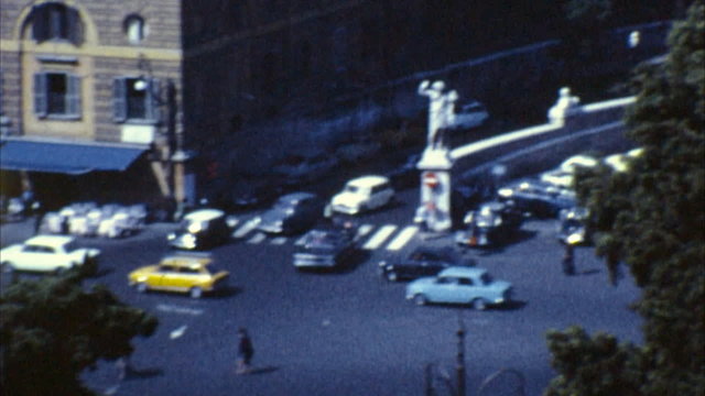 Rome, Italy Traffic (Old Film - Archival 1960s)