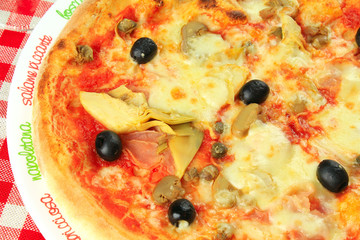 Traditional Italian pizza close up