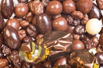 Delicious dark, milk, and white Pralines