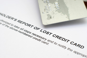 Obraz premium Report of lost credit card