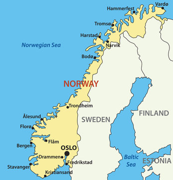 map of Norway - vector