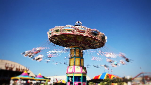 Carnival Swing Ride at Midway (Time-lapse)