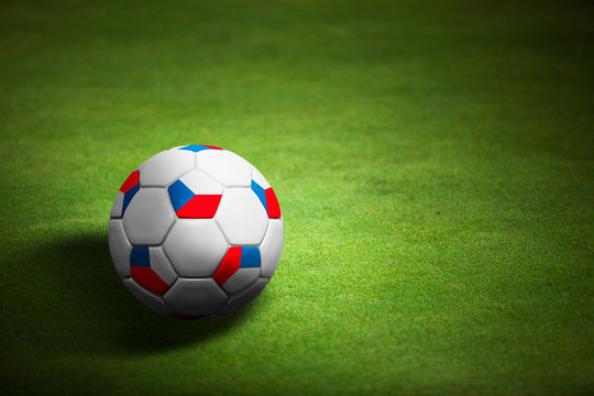 Czech Republic with soccer ball over grass - Euro 2012