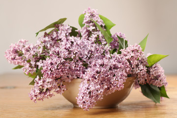 Beautiful pink lilac in a vase