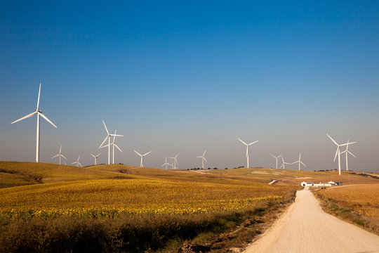 Wind turbines in Andalusia, Spain