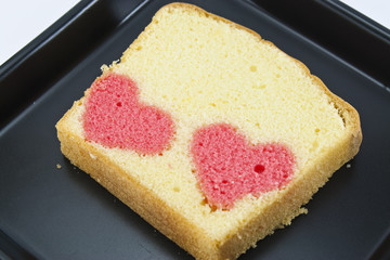 two heart in a butter cake