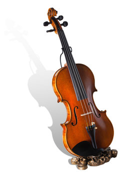 Violin isolated on white background. with clipping path