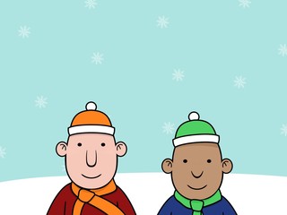 Friends in the snow