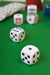 Dices on the table