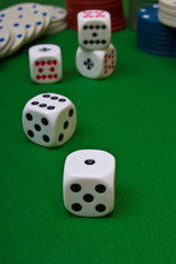 Dices on the table