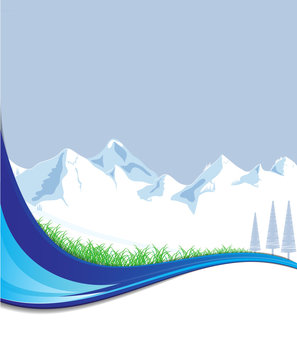 Mountain with place for text vector format