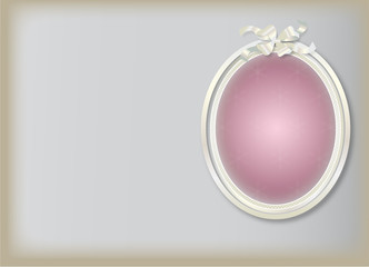 cadre photo rose et blanc sur fond gris