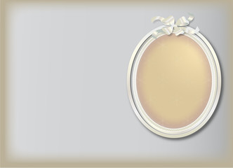 cadre photo ovale blanc sur fond gris