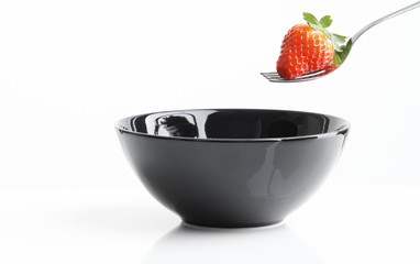 erdbeere mit schwarzer schale