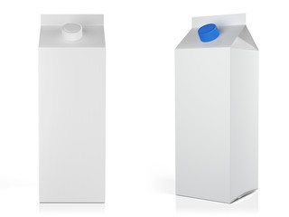white blank milk box
