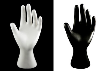 Hands black and white