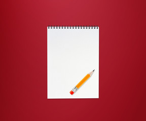 Notebook and  pencil