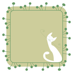 White cat frame