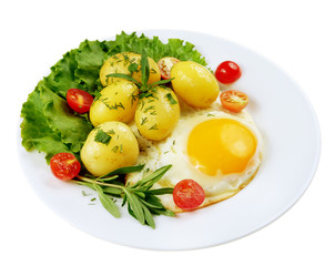 Fried egg with potato