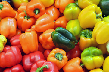 close up of colorful peppers