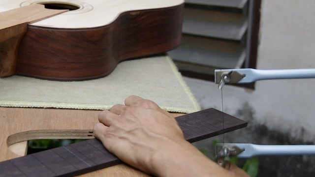 making guitar,shape finger board