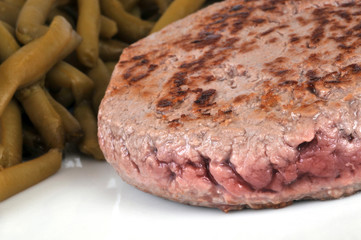 Steak haché haricots verts