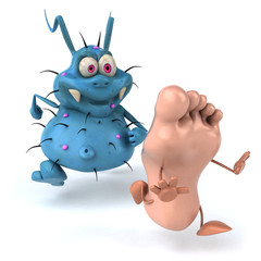 Microbe et pied