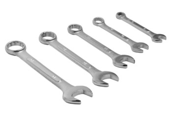spanners wrench tools isolated on a white background
